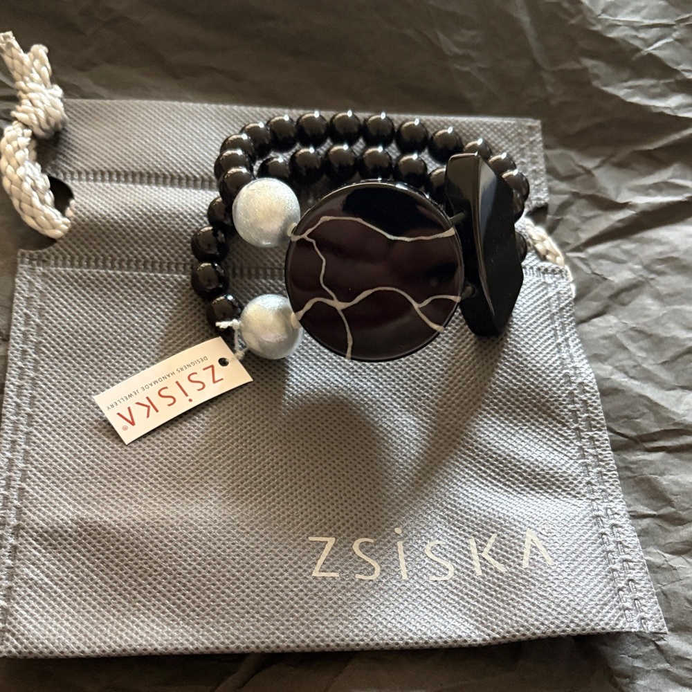 ZSISKA Black and Silver Women's Bracelet